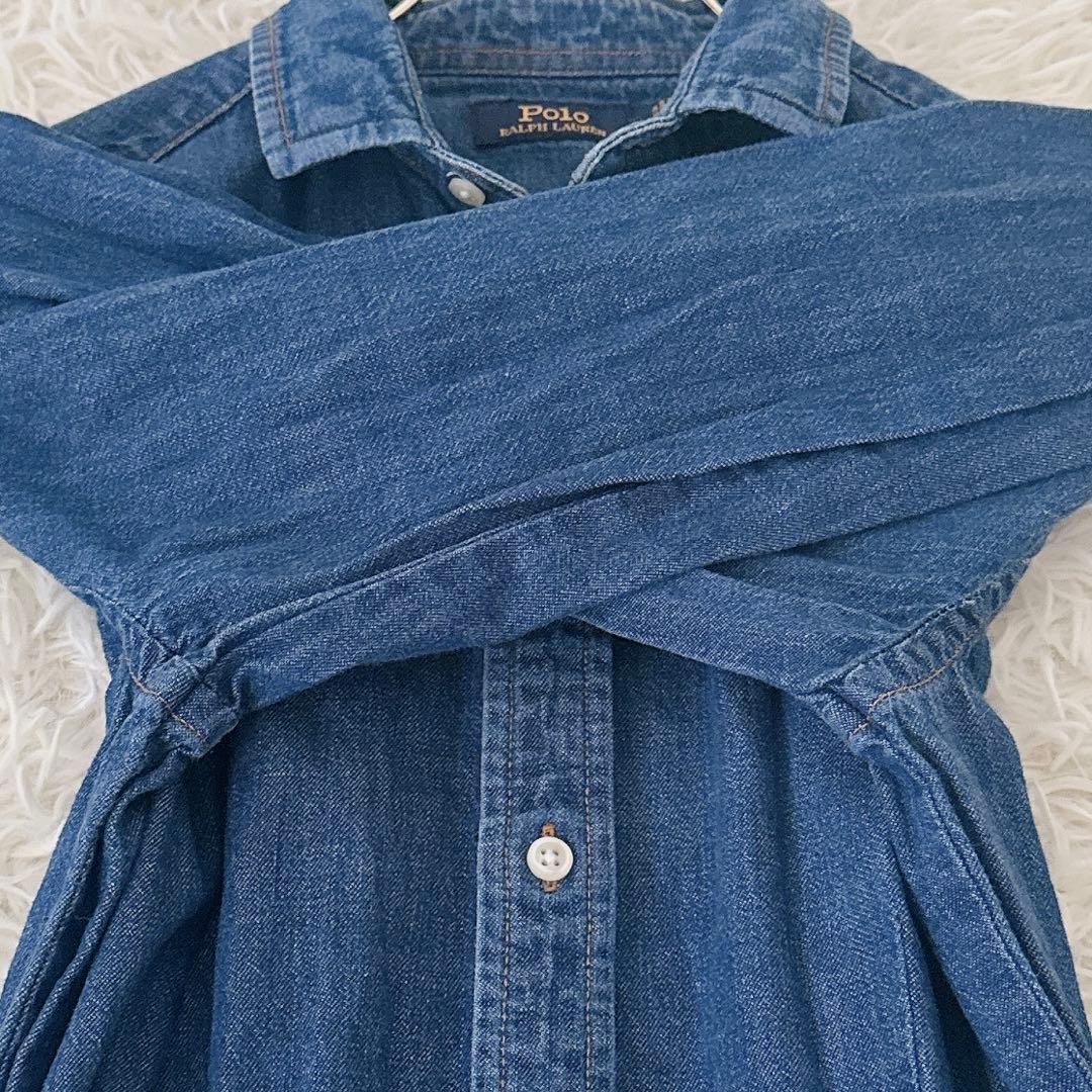 美品 サイズ 6✨ポロラルフローレン デニム シャツワンピース ベルト ポニー