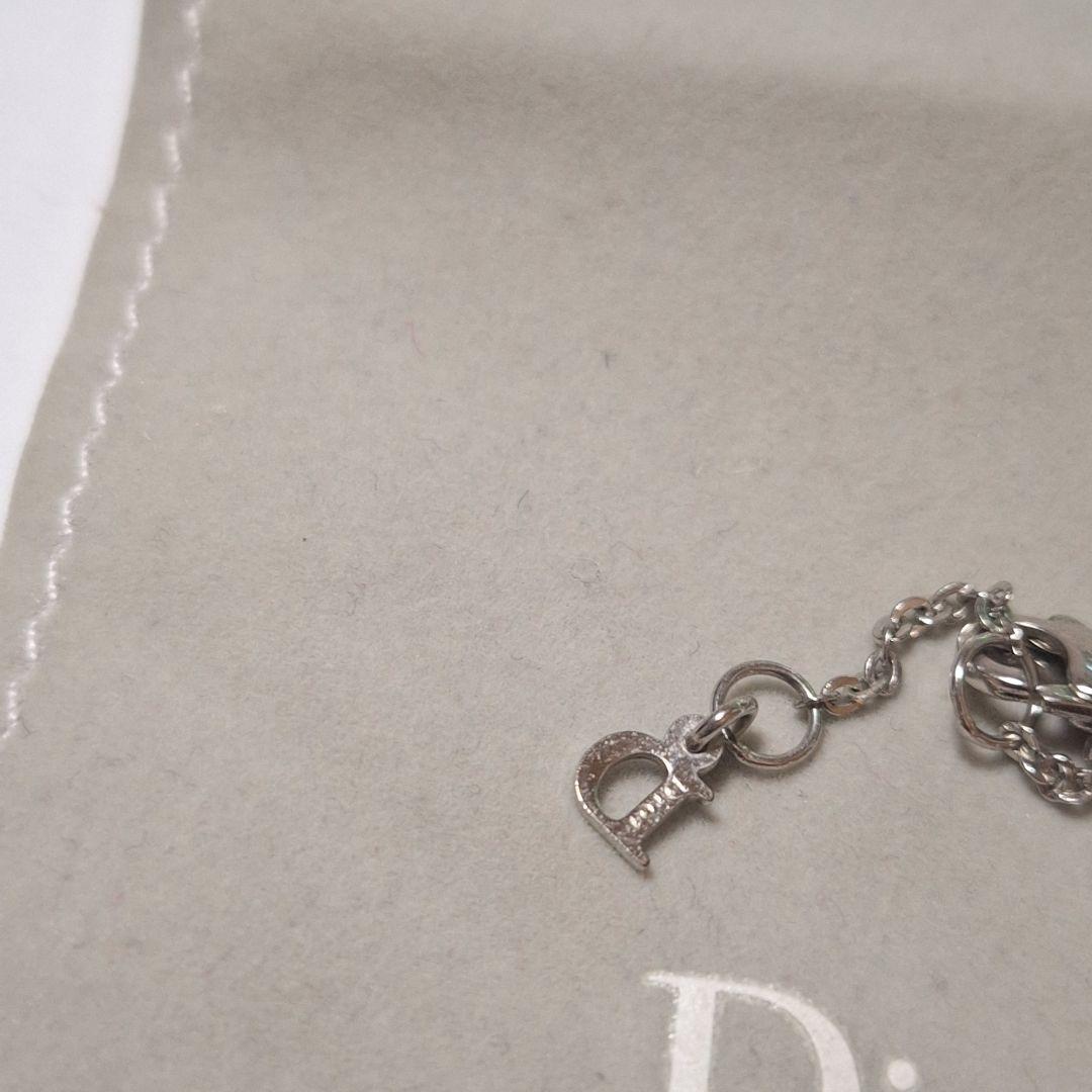 ディオール ネックレス ロゴ リボン パール ラインストーン袋付きヴィンテージ