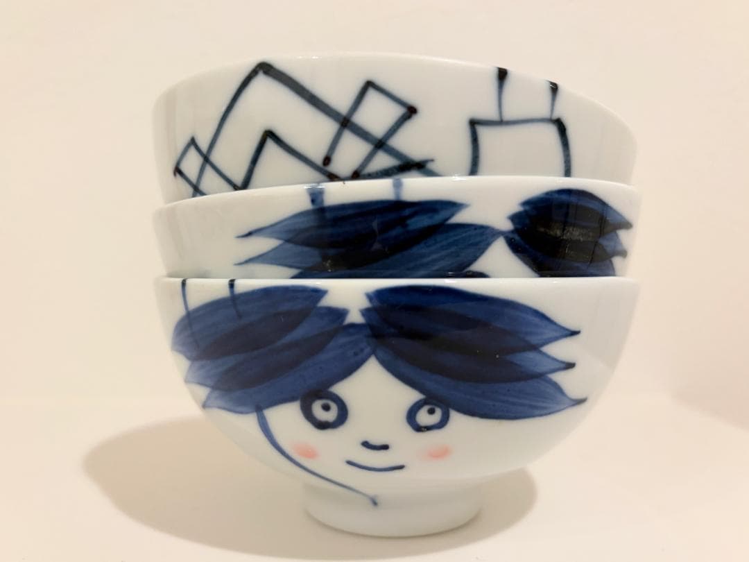 【限定品】70年代アンティーク　栄木正敏デザイン 和食器　【茶碗　3個セット】