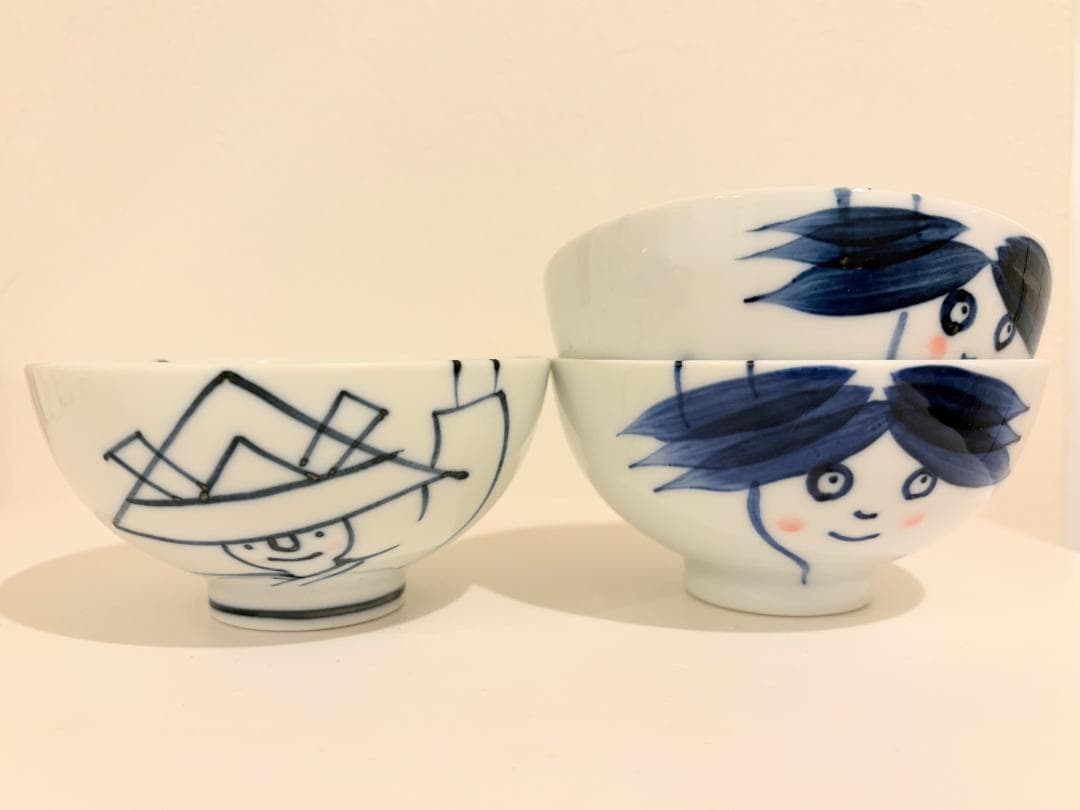 【限定品】70年代アンティーク　栄木正敏デザイン 和食器　【茶碗　3個セット】