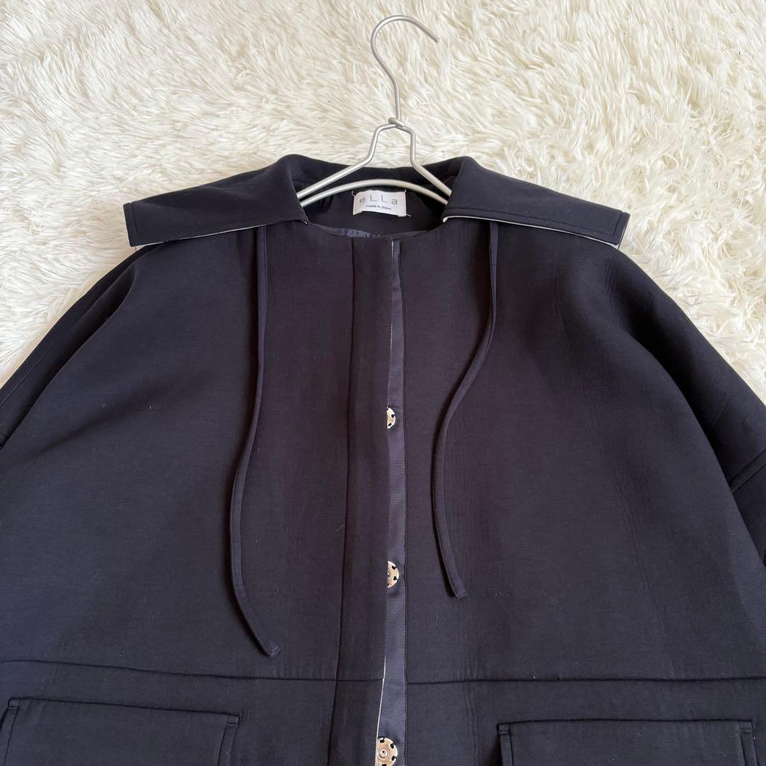 ella selectshop カーボードセーラーコート　ネイビー　フリーサイズ