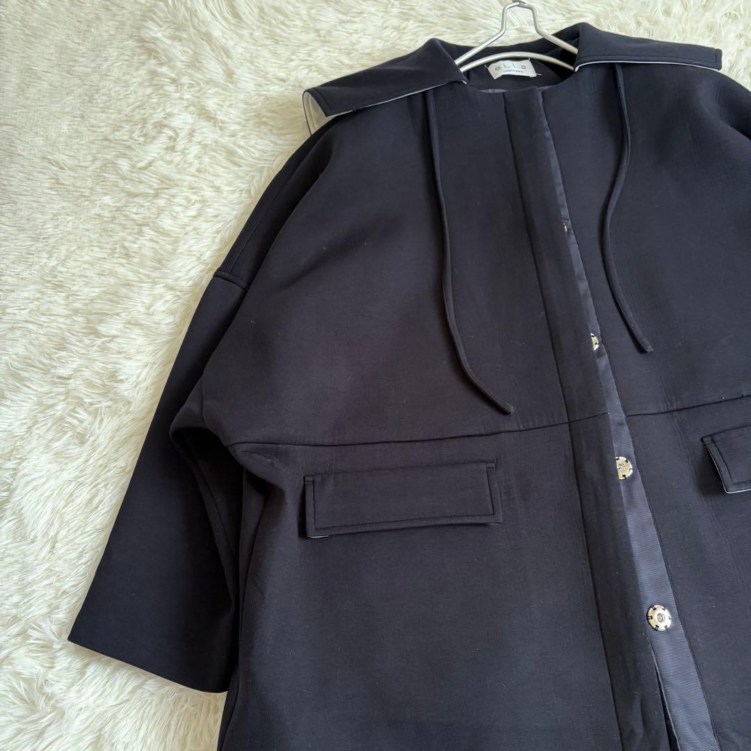 ella selectshop カーボードセーラーコート　ネイビー　フリーサイズ