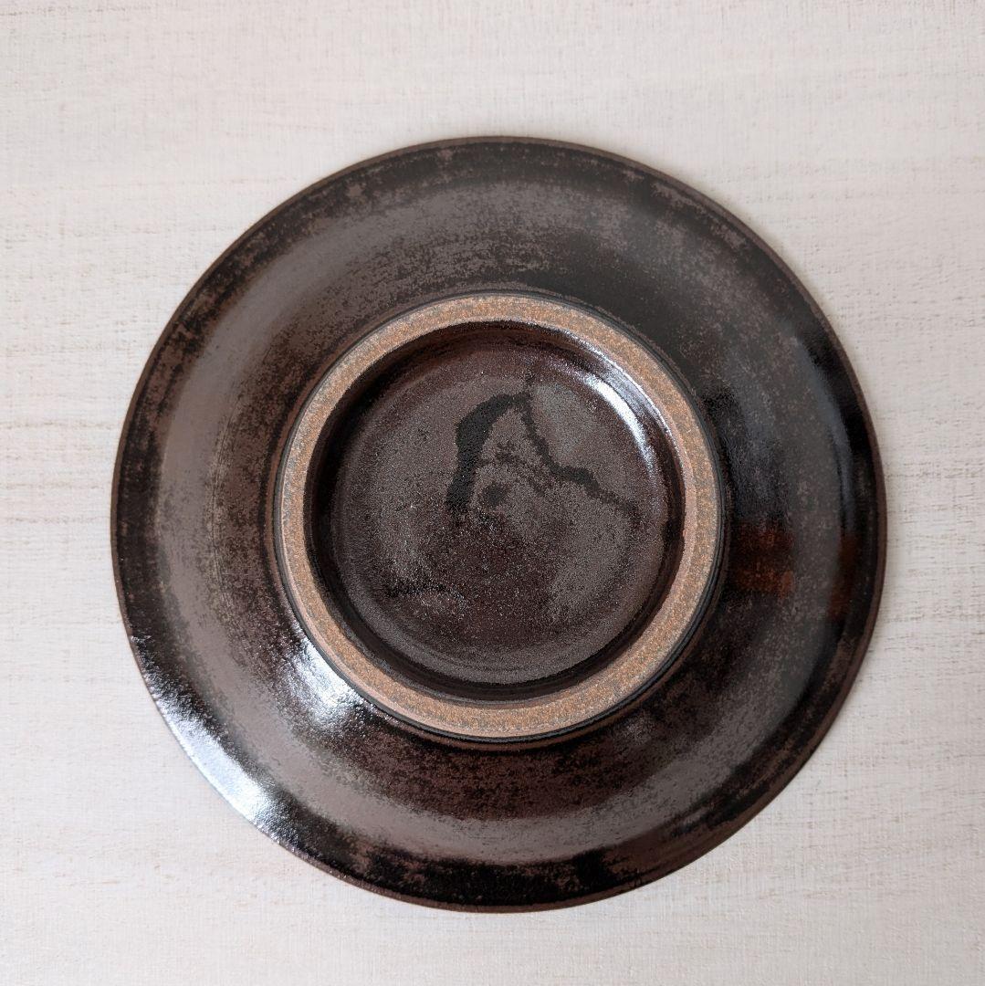 石倉一人 紫泥手草花文 6寸中鉢 新品未使用