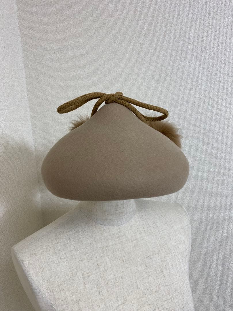 9235. 【未使用品】CA4LA PON PON ベレー帽 フォックスファー