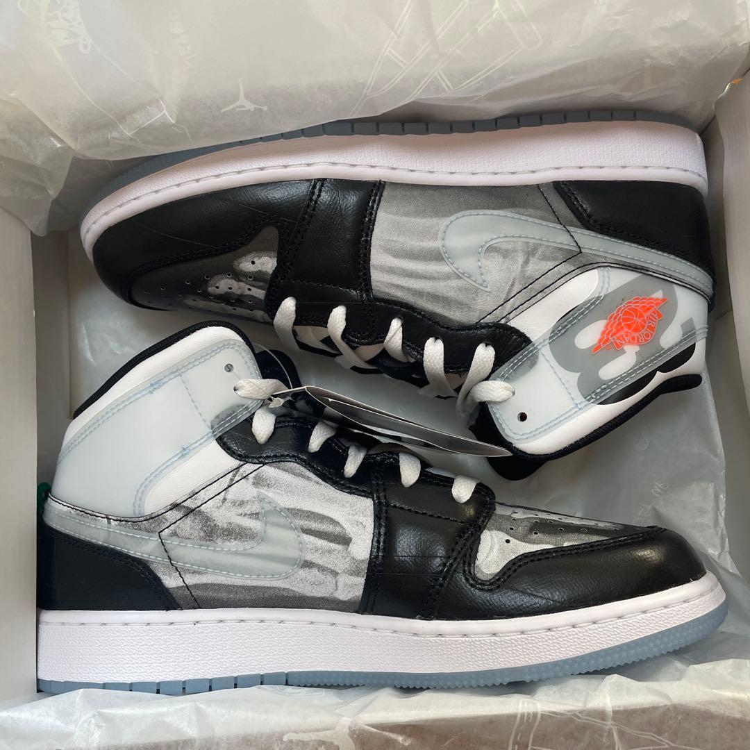 Air Jordan 1 Mid SS (GS)“X-Ray\"レディース25cm