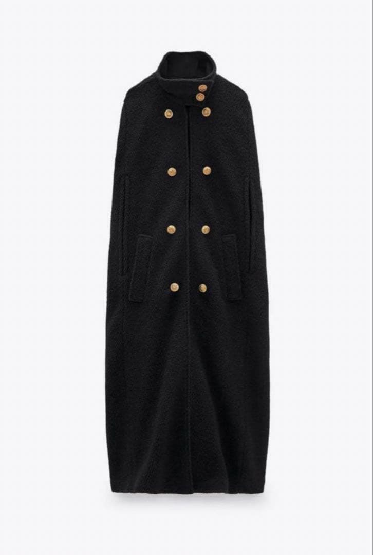 【希少】ZARA ロングケープ　マント　ポンチョ　コート　M-L