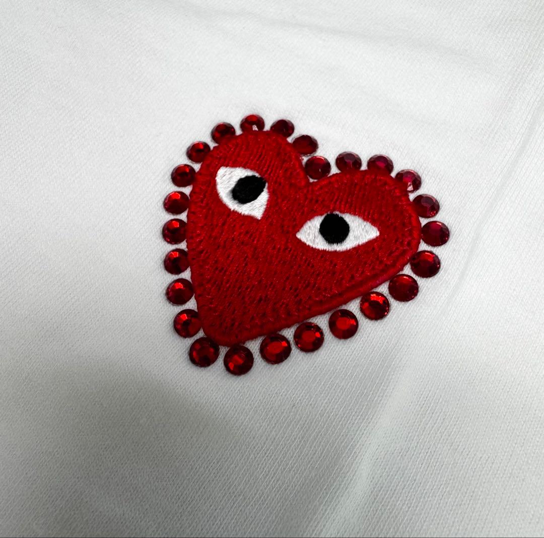 PLAY COMME des GARÇONS ラインストーンTシャツ XXL