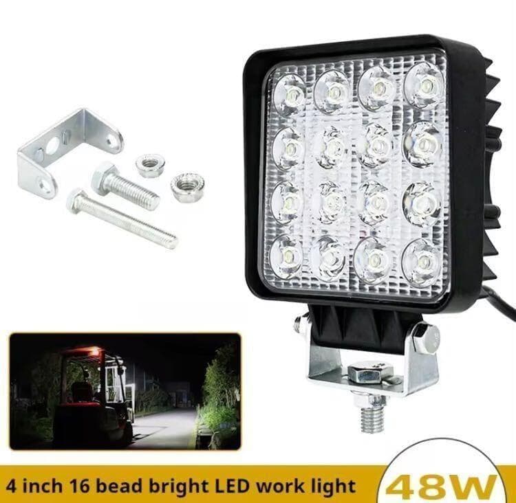 10個セット ホワイト 48W 50mm LEDワークライト 作業灯