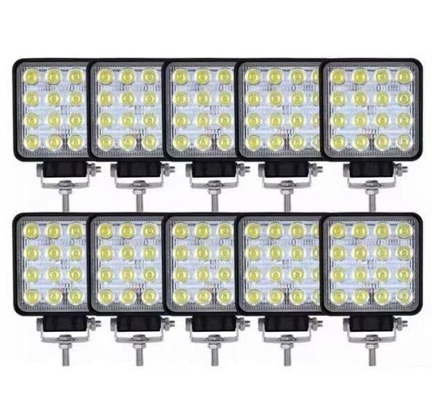 10個セット ホワイト 48W 50mm LEDワークライト 作業灯