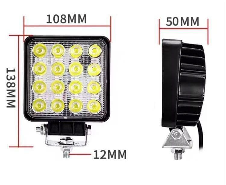 10個セット ホワイト 48W 50mm LEDワークライト 作業灯