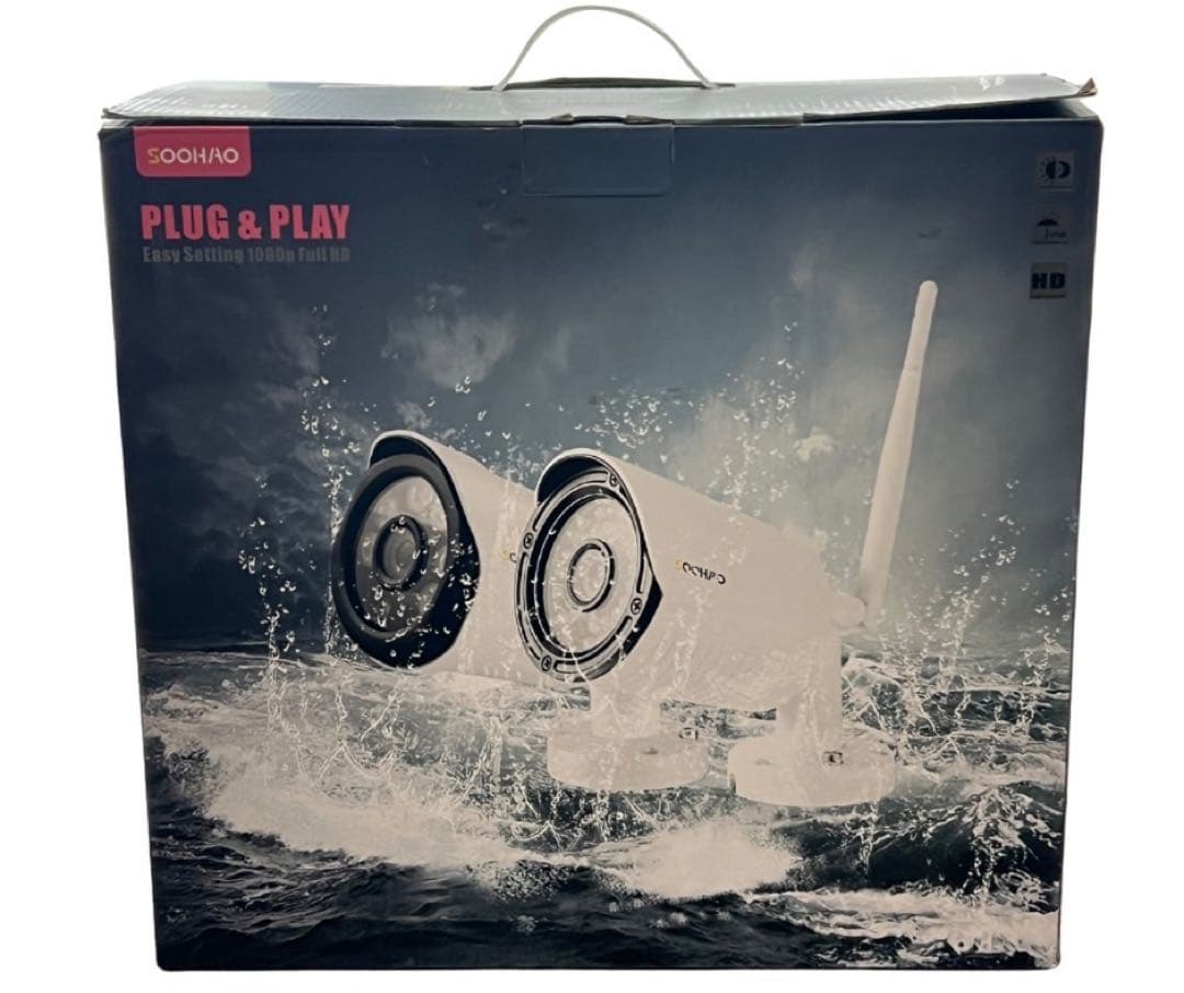 SOOHAO WIFI 防犯カメラ２台 セット モニター付き　容量 2T 人気