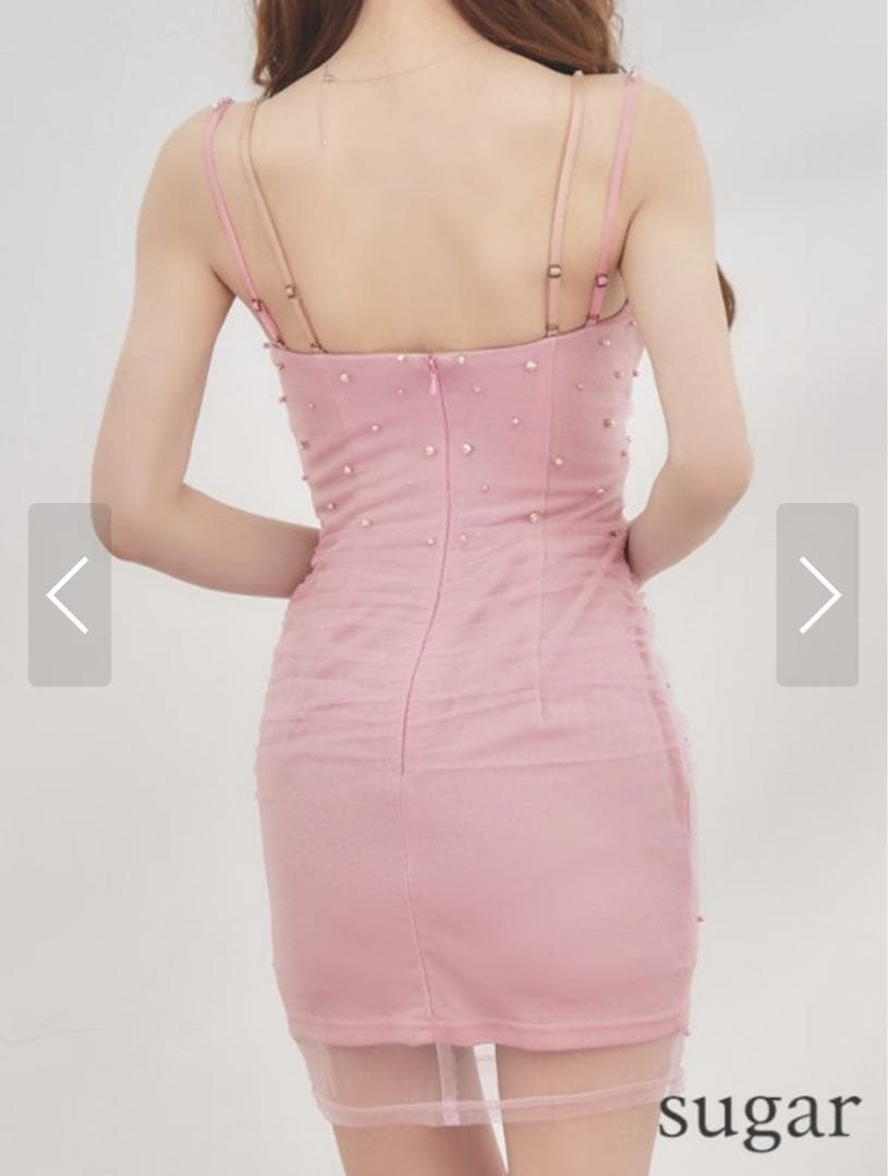 お値下げ交渉◎sugarビーズ装飾ピンクタイトドレス