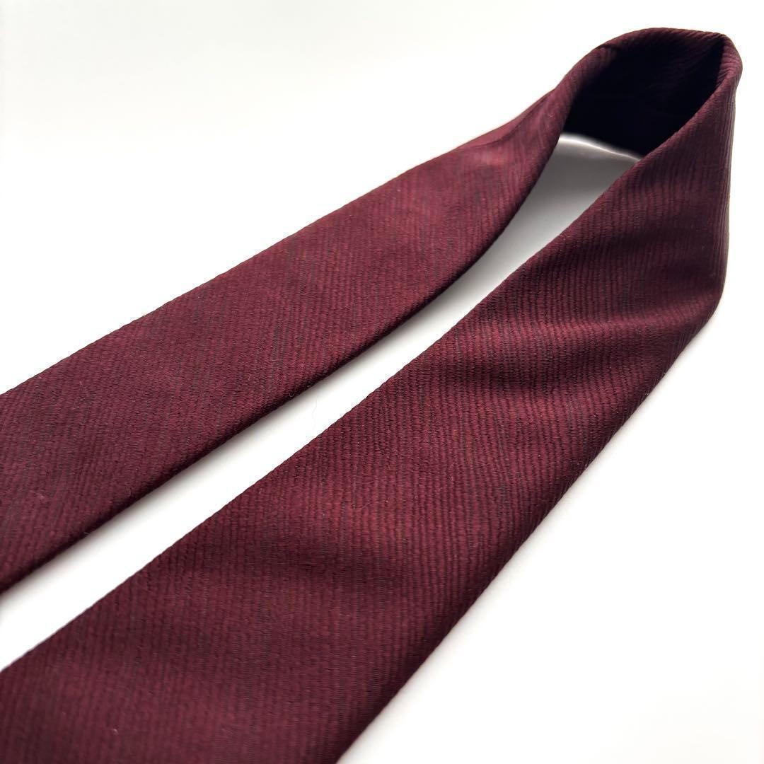 ꧁美品꧂ ゼニア ネクタイ 無地 ソリッドタイ ビジネス バーガンディ 現行タグ