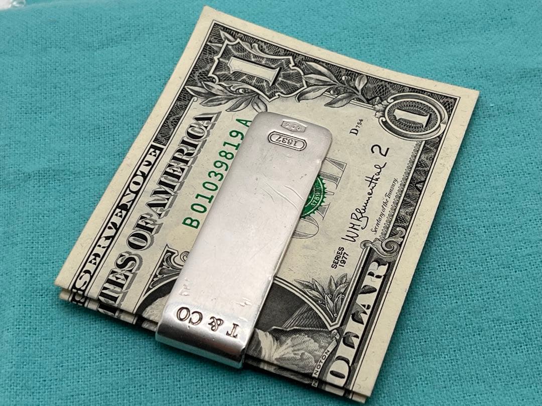 c343 希少　オールド　ティファニー　1837 マネークリップ　シルバー925