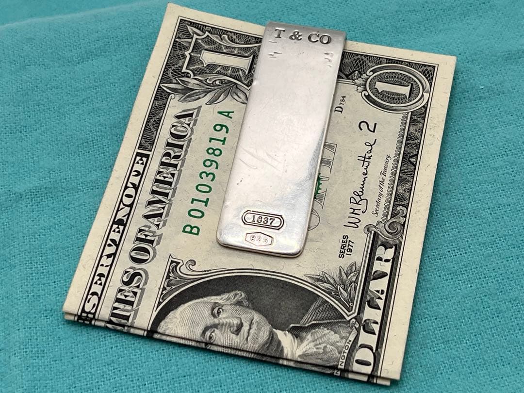 c343 希少　オールド　ティファニー　1837 マネークリップ　シルバー925