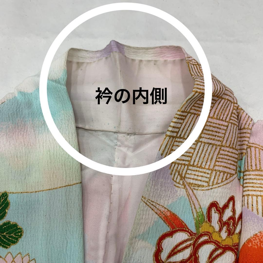 507agu52,袋帯□七五三 7歳 セミアンティーク 女児 着物のみ□状態良好