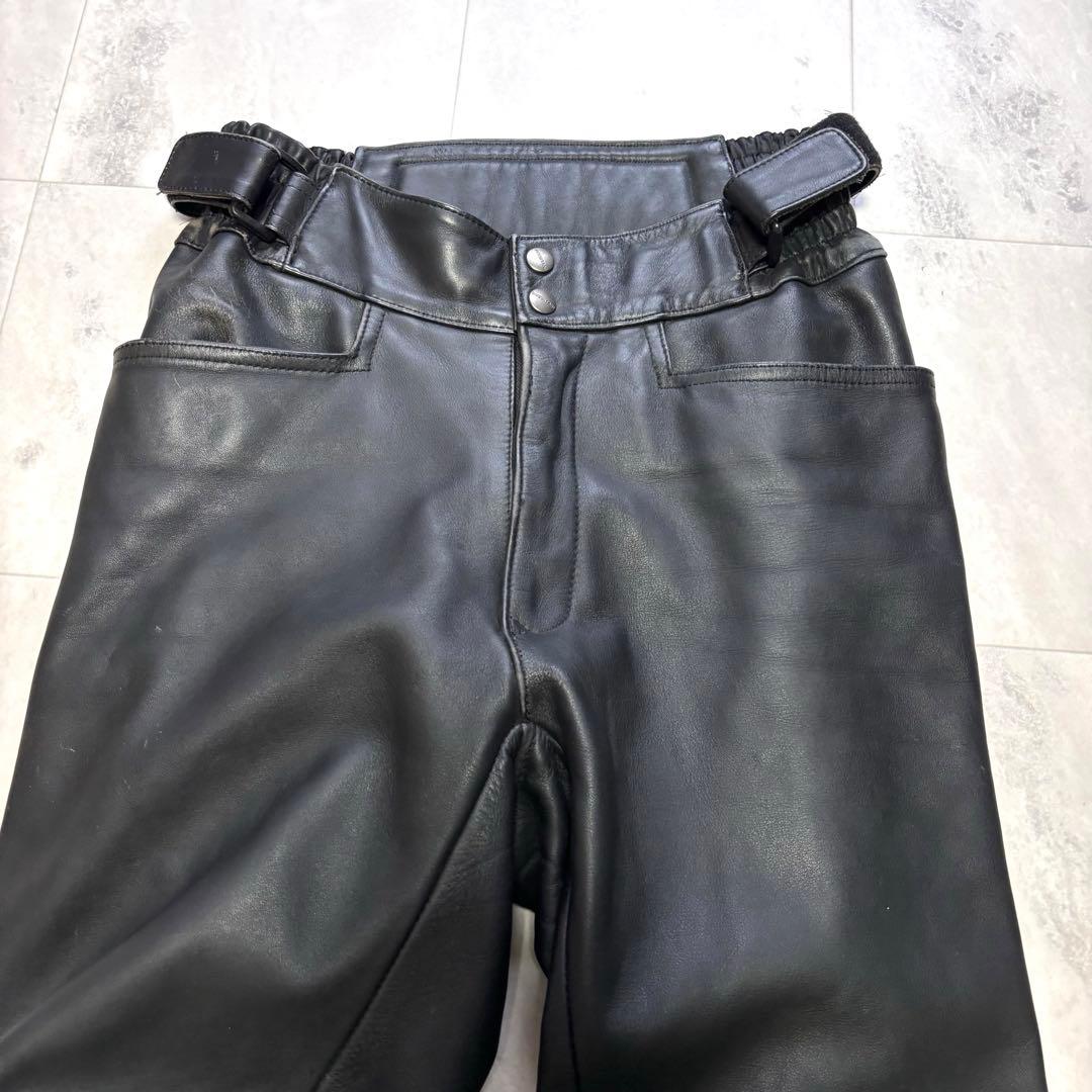 【超希少】クシタニ 牛革 レザーパンツ ブラック ウエストベルト付き Lサイズ