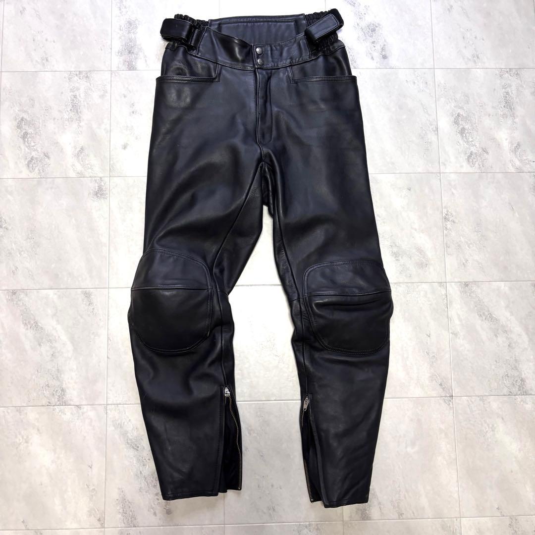 【超希少】クシタニ 牛革 レザーパンツ ブラック ウエストベルト付き Lサイズ
