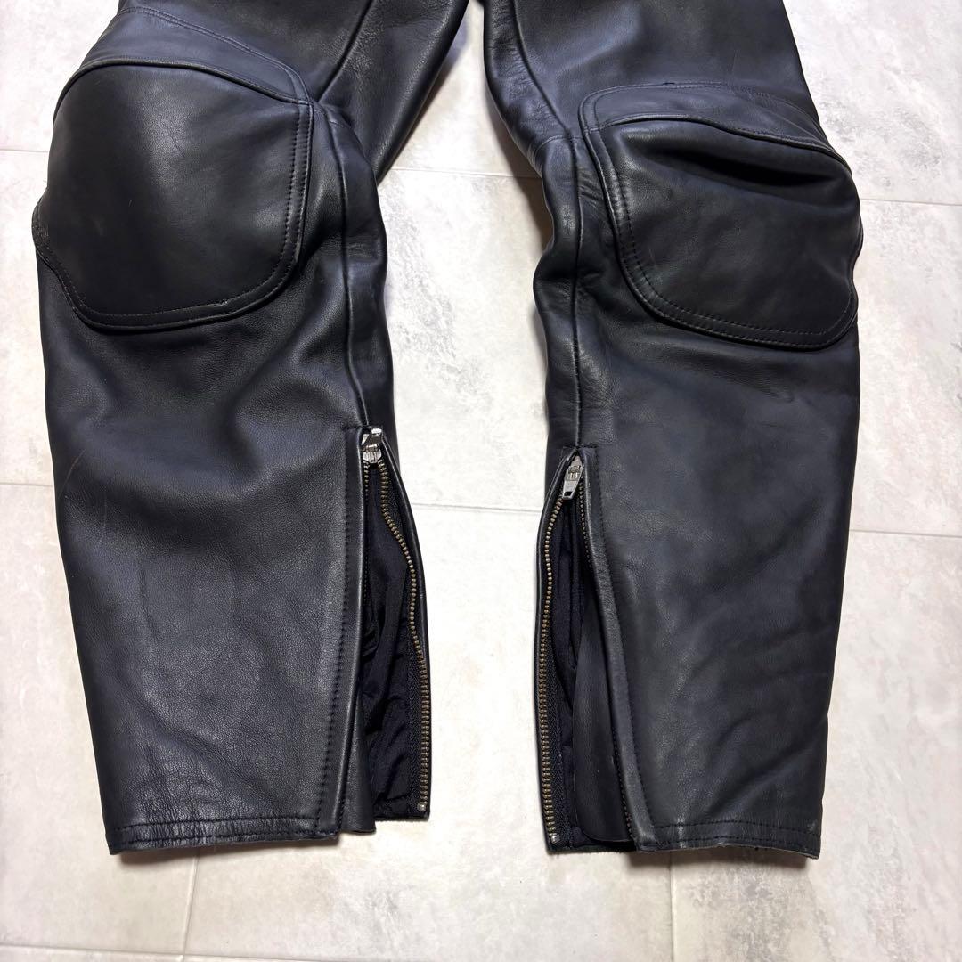 【超希少】クシタニ 牛革 レザーパンツ ブラック ウエストベルト付き Lサイズ