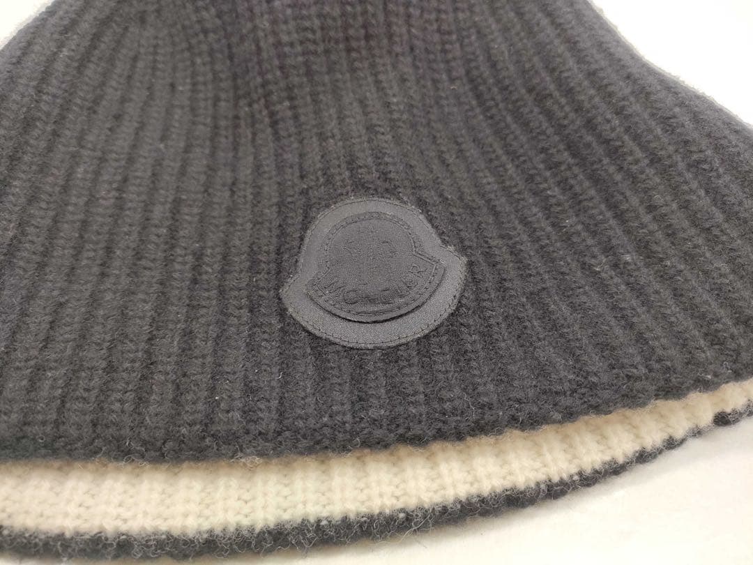 美品✨MONCLER モンクレール ニット帽 帽子 ブラック