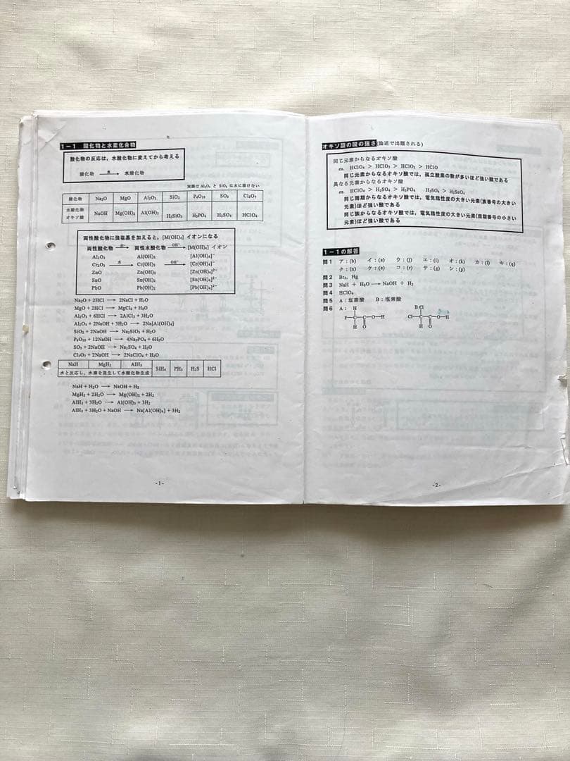 【大西正浩】化学T プリント　2023年度