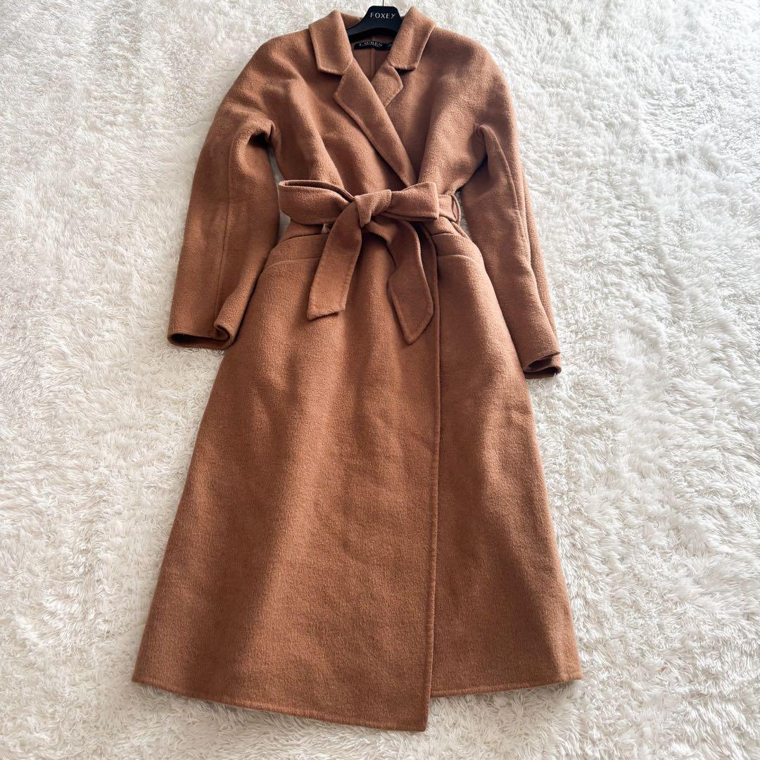ローレンラルフローレン　チェスターコート　ロングコート　ウール　リボン　キャメル