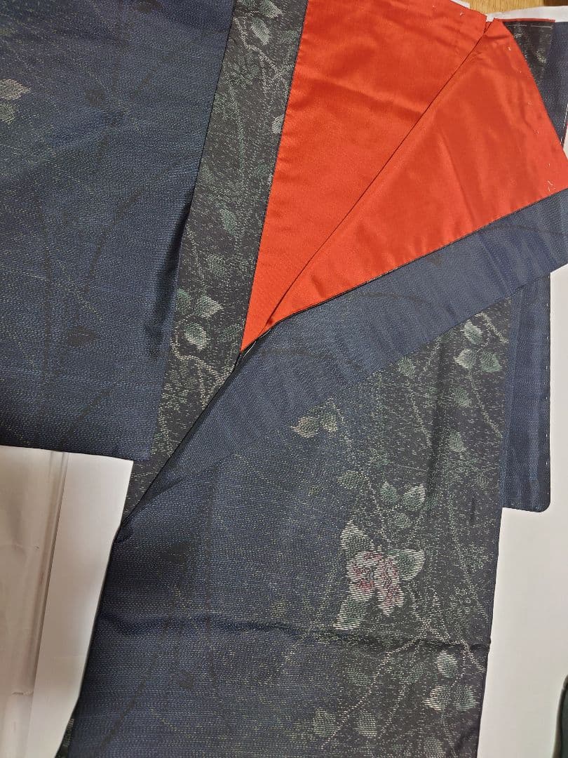 【あんこ❣】スーパートールサイズ❣　 大島紬　身丈179 裄70　しつけ付