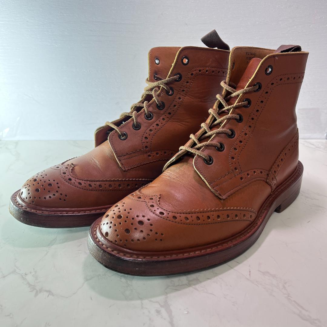 【美品】トリッカーズ M2508 モールトン 7.5 UK 茶 ブーツ