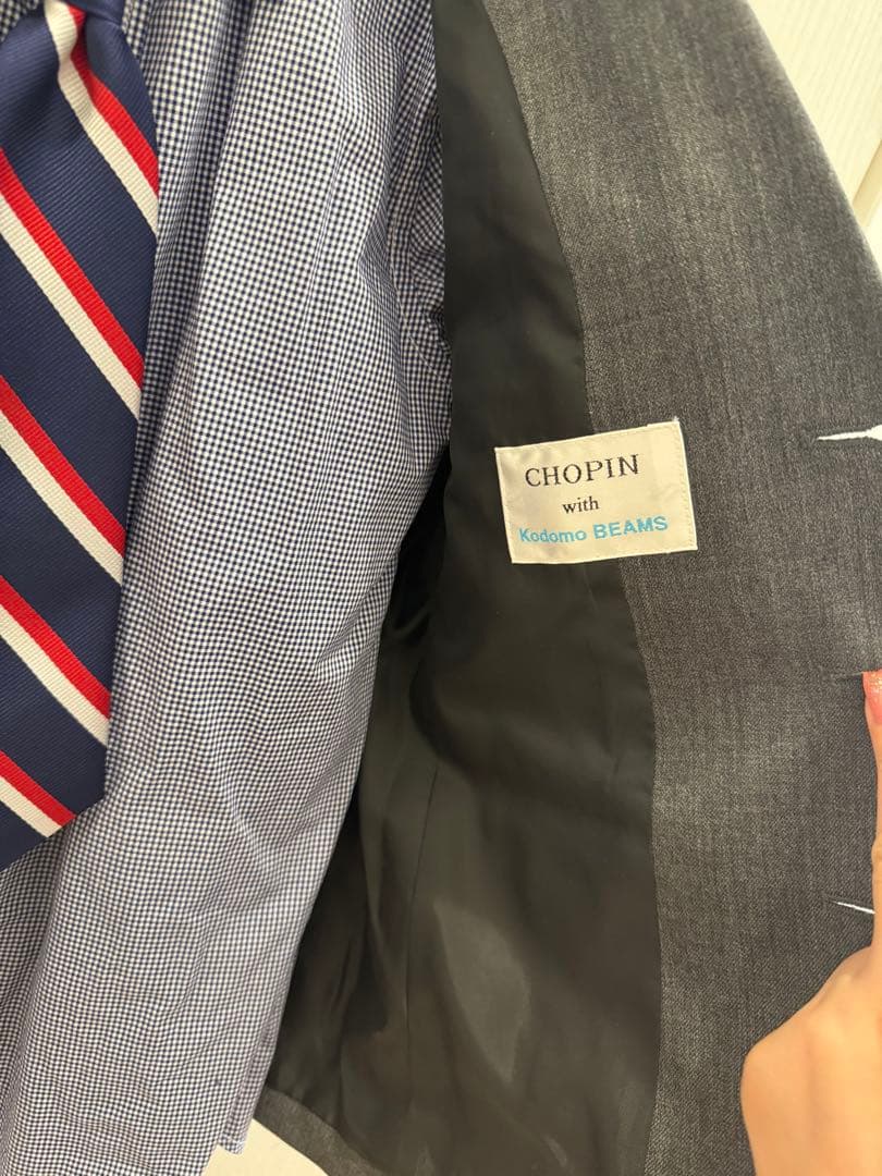 グレー スーツ・ブレザー ネクタイ付き