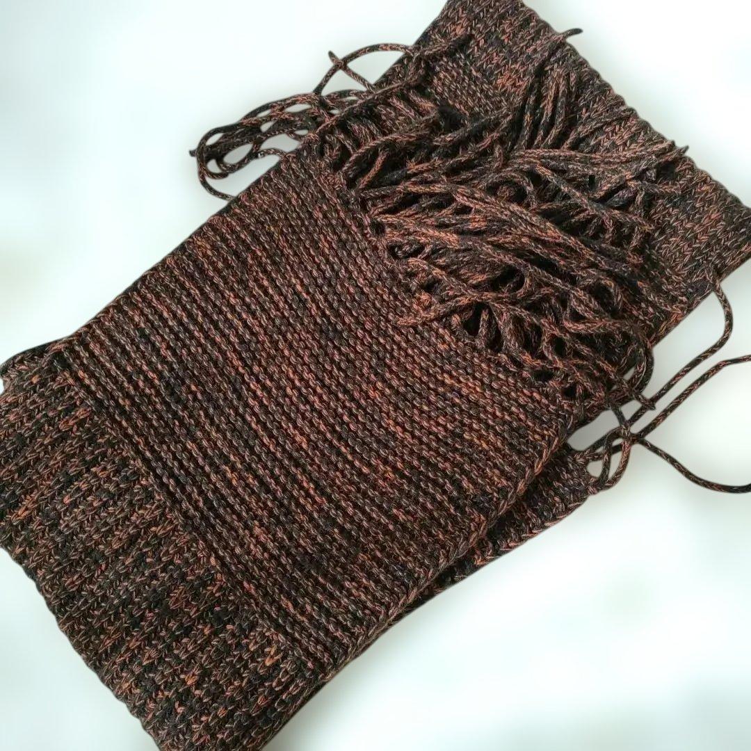 美品✨ルイヴィトン　 カシミヤ100%ロングマフラー ブラウンオレンジ