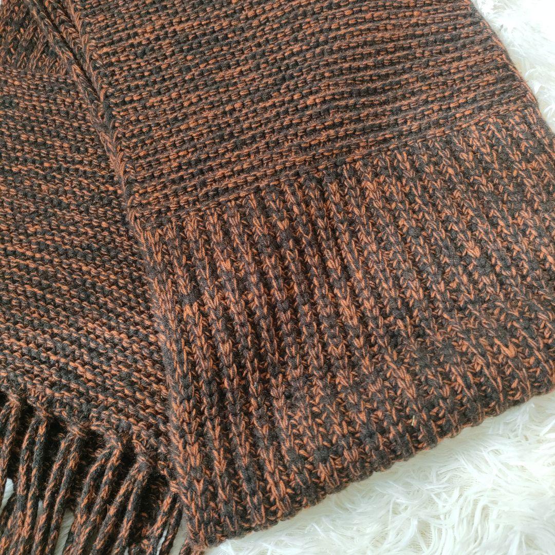 美品✨ルイヴィトン　 カシミヤ100%ロングマフラー ブラウンオレンジ