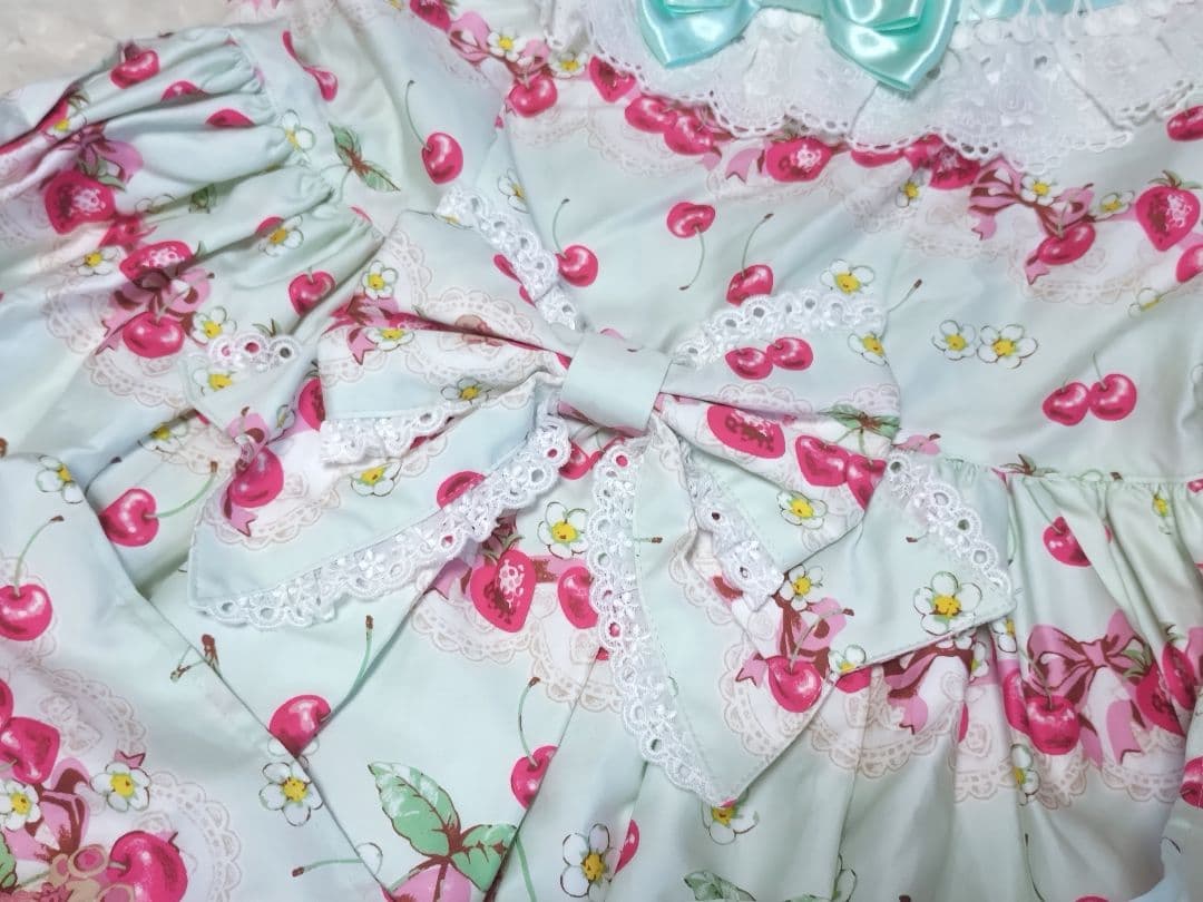 くみゃちゃんのCherry♡Strawberry ジャンパースカート ミント