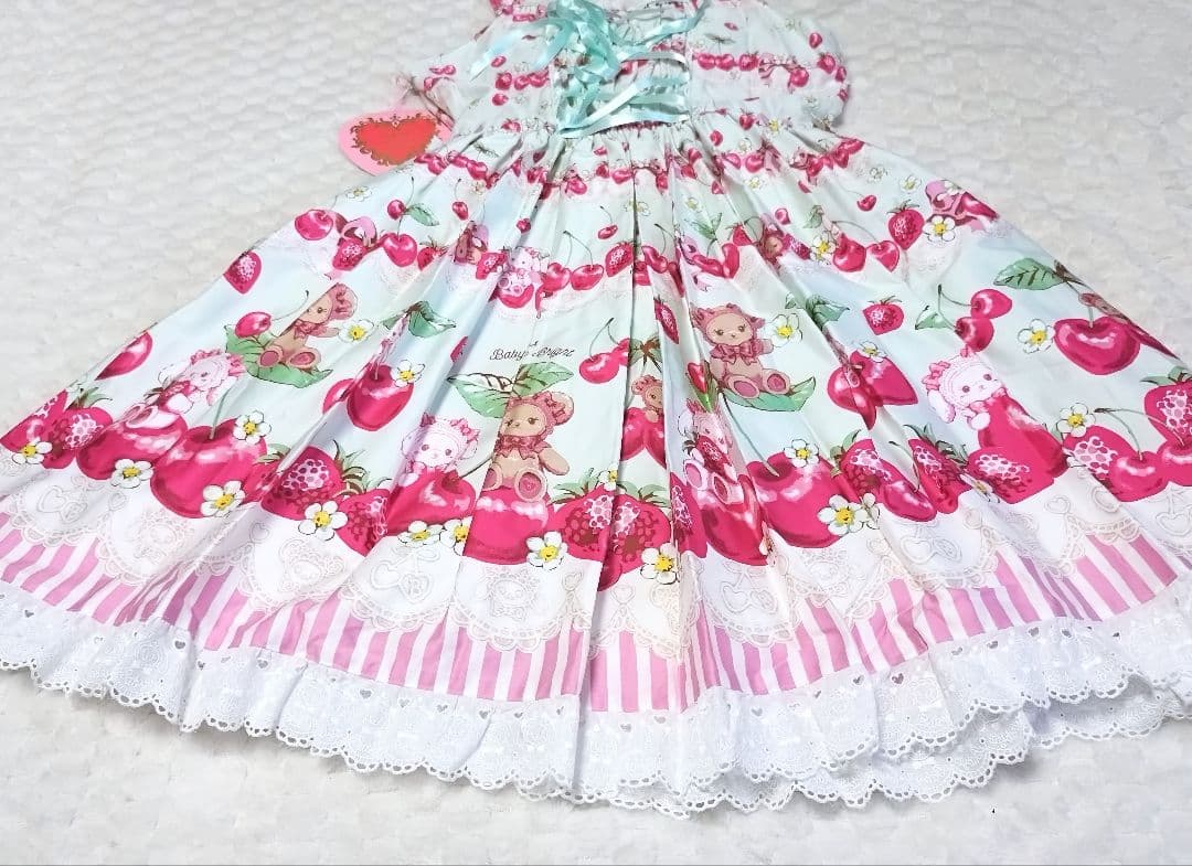 くみゃちゃんのCherry♡Strawberry ジャンパースカート ミント