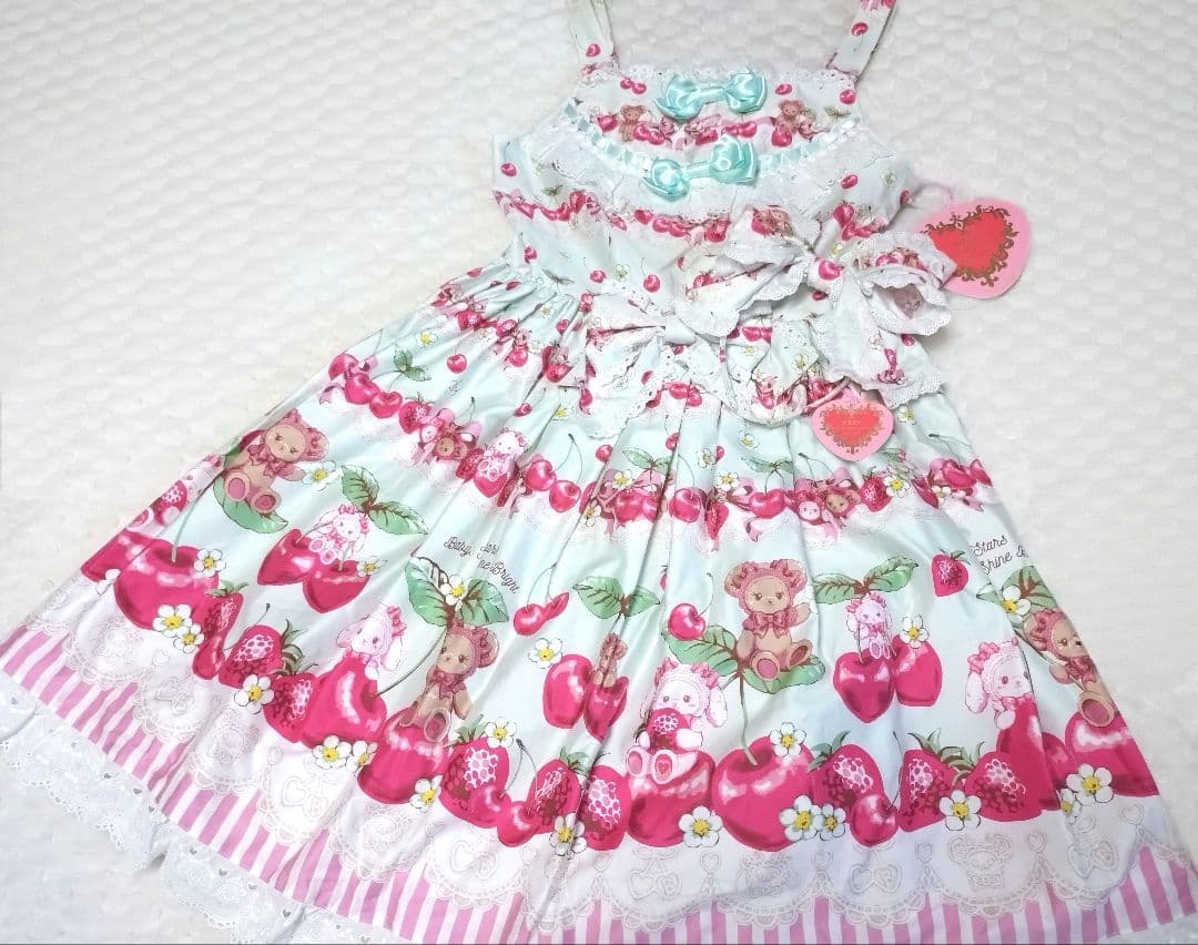 くみゃちゃんのCherry♡Strawberry ジャンパースカート ミント