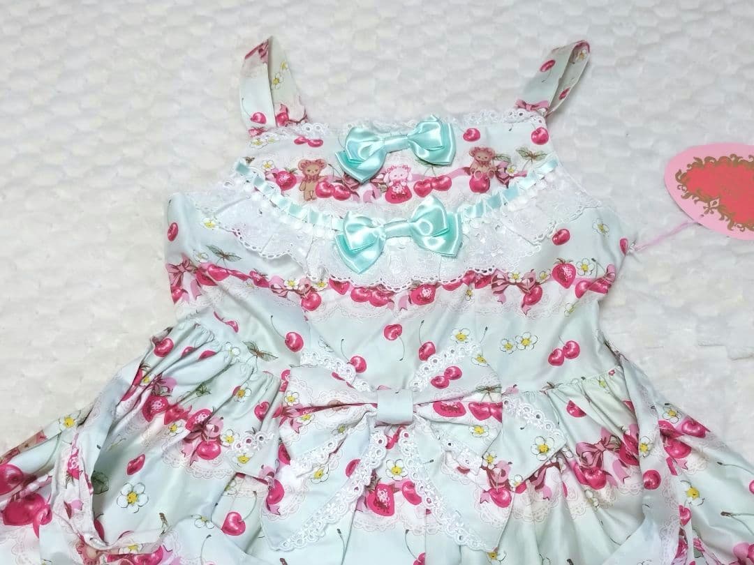 くみゃちゃんのCherry♡Strawberry ジャンパースカート ミント
