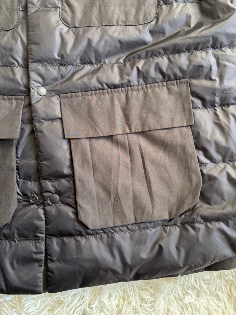 Plamtation ノーカラー　リバーシブル　ダウンベスト　黒