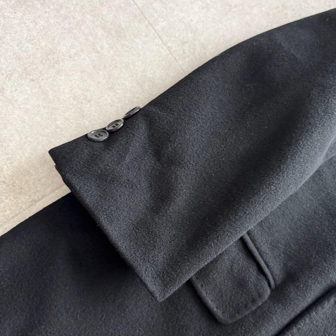 チェスターコート　ロング　カシミヤ100%　ダブル　黒　M　VIA NUOVA