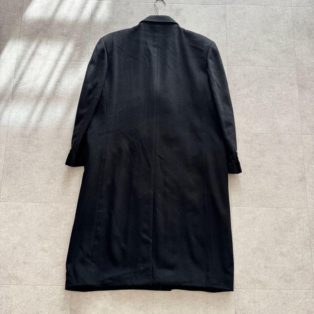 チェスターコート　ロング　カシミヤ100%　ダブル　黒　M　VIA NUOVA