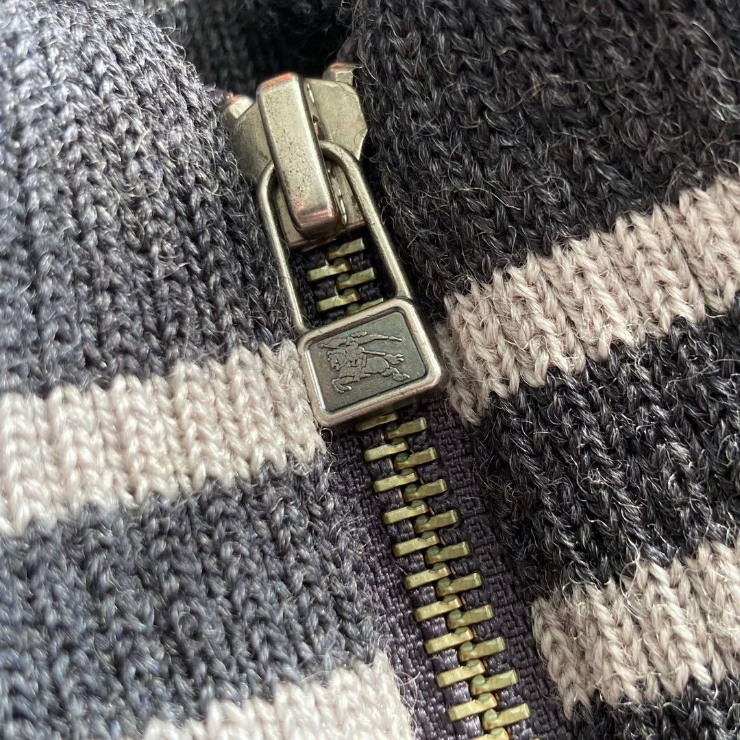 美品✨バーバリーブルーレーベル スタジャン ニット フード付 ノバチェック 38