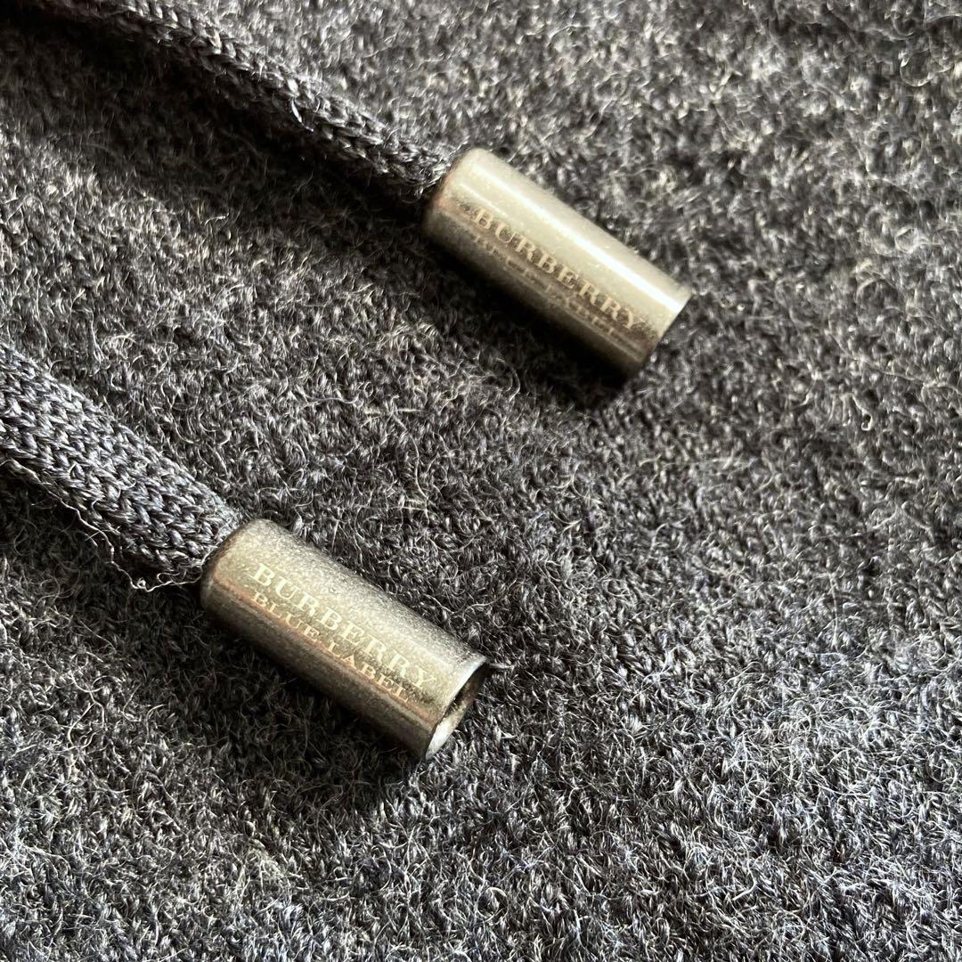 美品✨バーバリーブルーレーベル スタジャン ニット フード付 ノバチェック 38