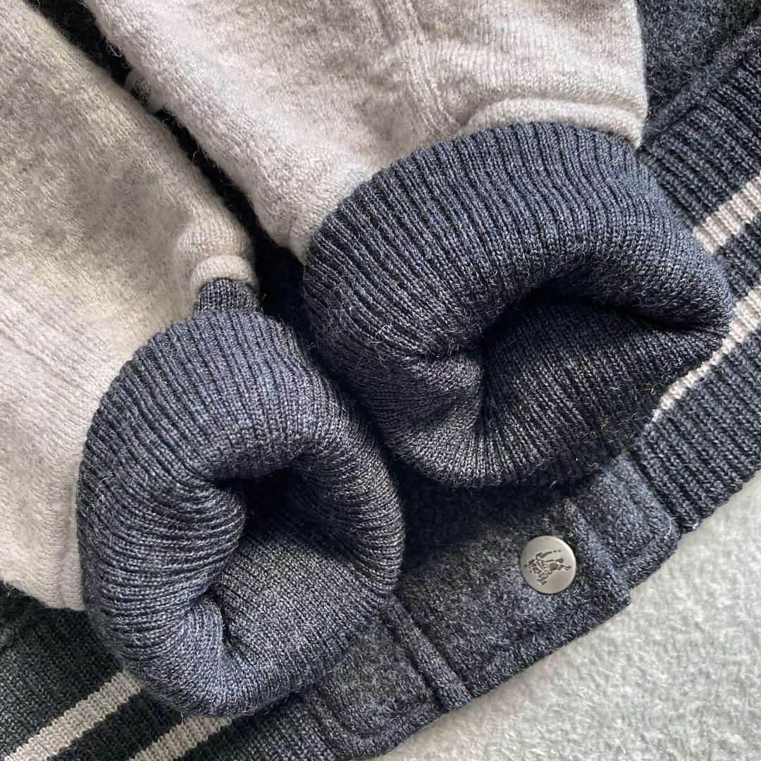 美品✨バーバリーブルーレーベル スタジャン ニット フード付 ノバチェック 38