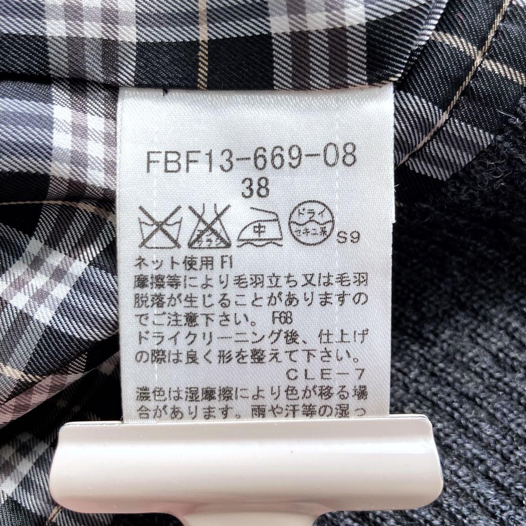 美品✨バーバリーブルーレーベル スタジャン ニット フード付 ノバチェック 38