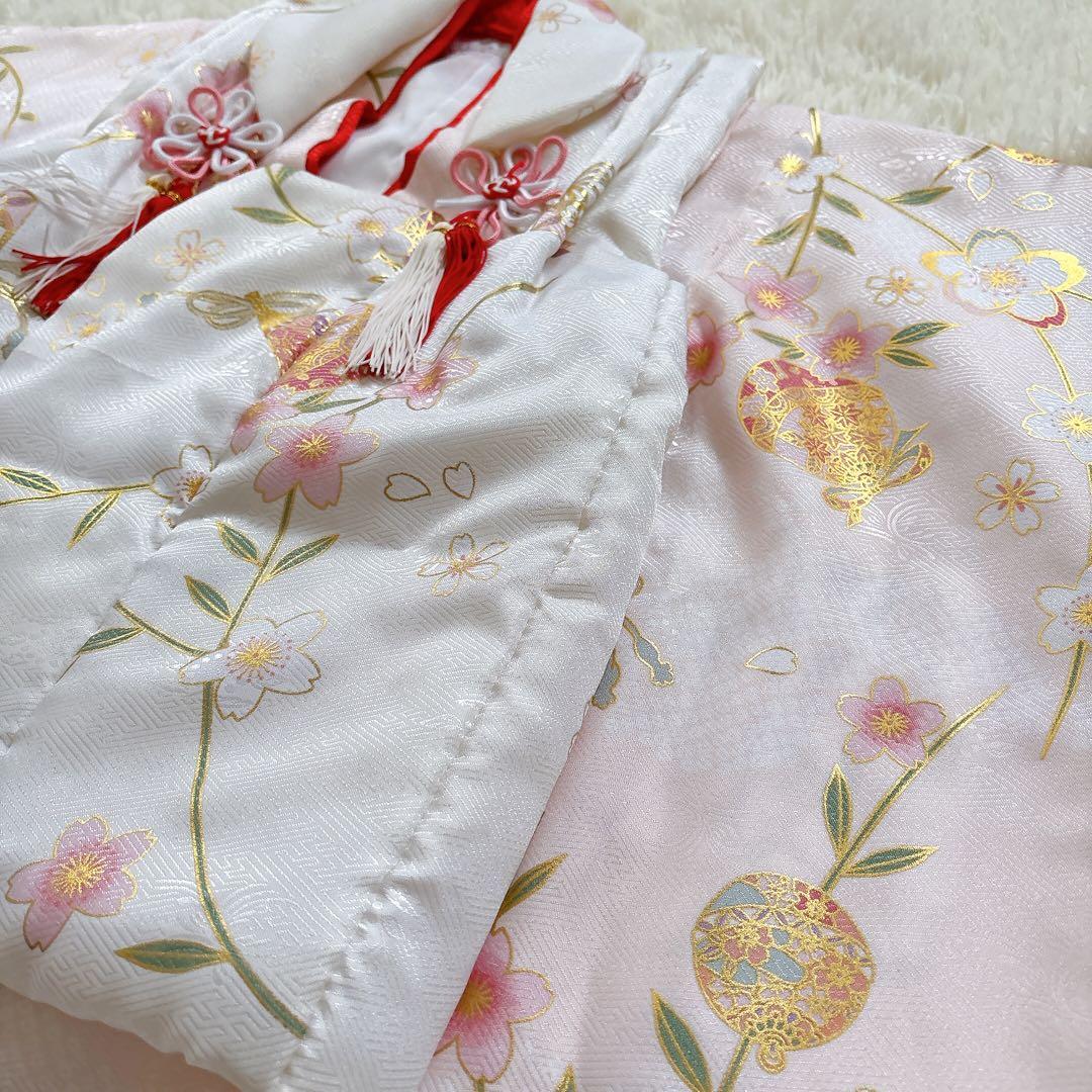 キョウエツ 七五三 3歳 女の子 着物 被布 小物 フルセット 薄ピンク