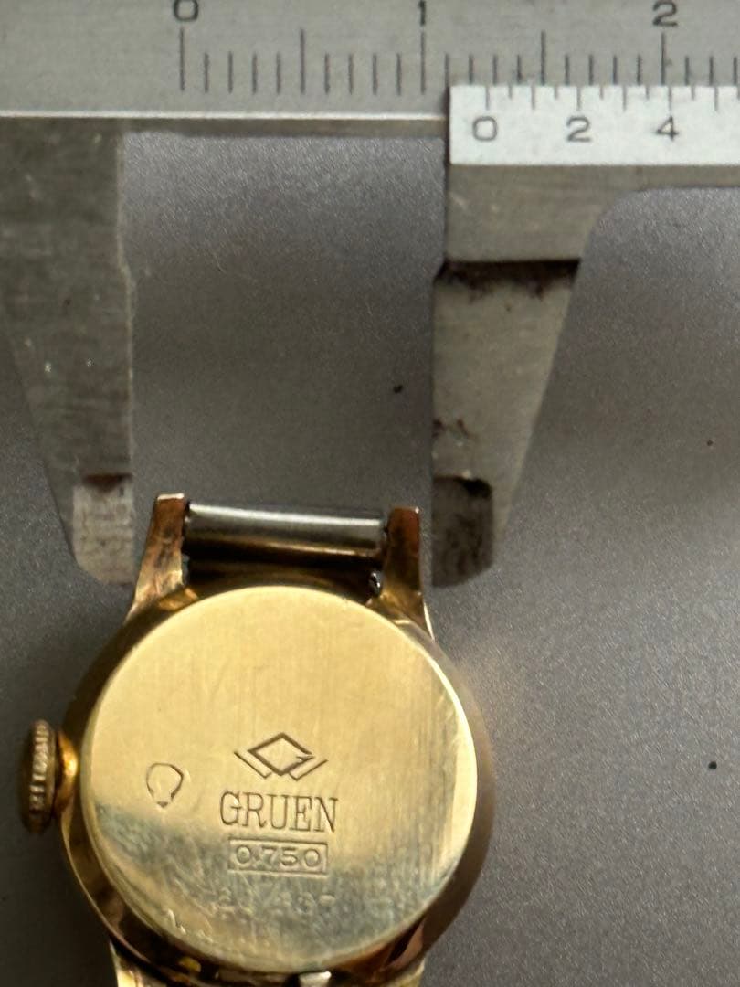 GRUEN 手巻き時計 ケース直径25mm(ジャンク)金18k