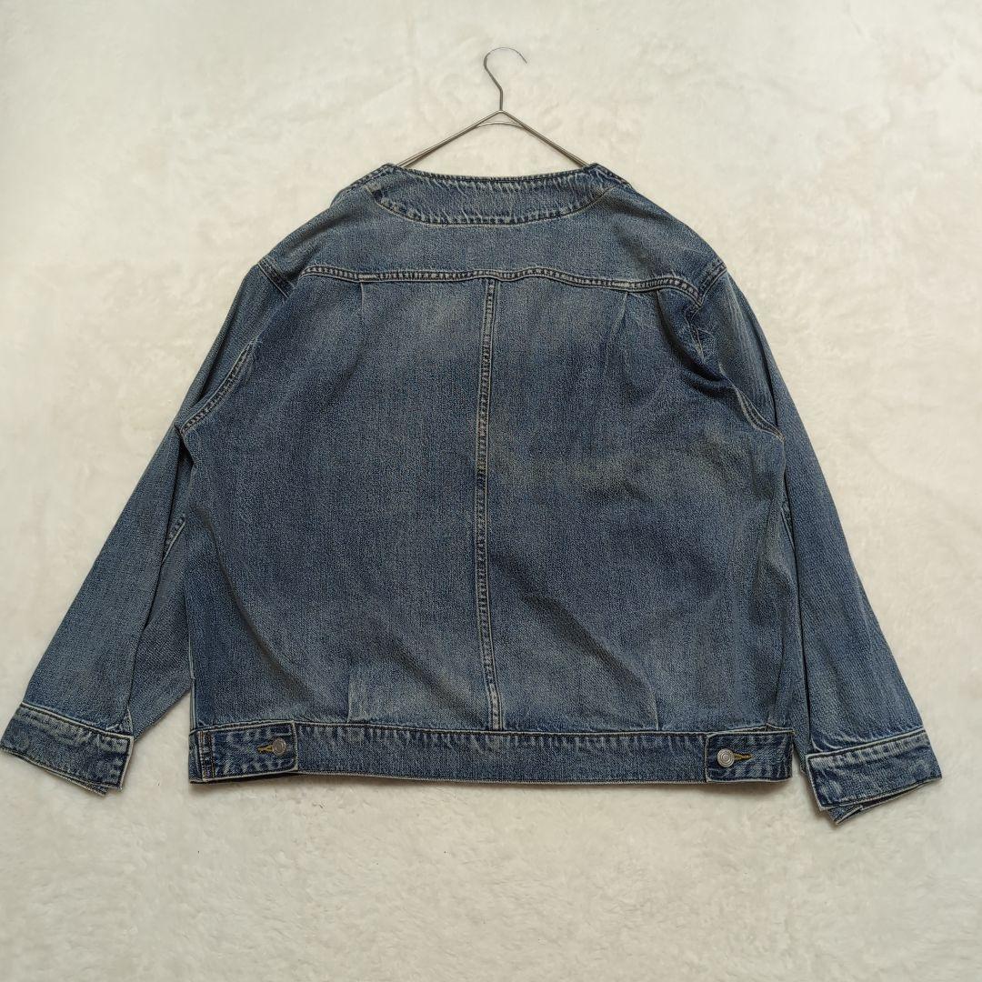 ✧極美品【カフネ】Vネックデニムジャケット38 　オーバーサイズ