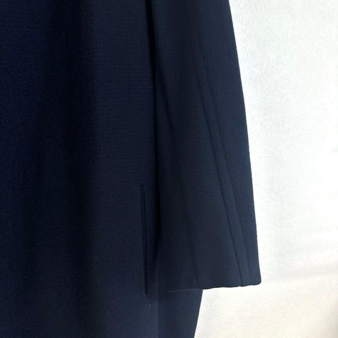 マルティニーク購入　ヴェロニクルロワの上品ノーカラーウールコート20万　黒