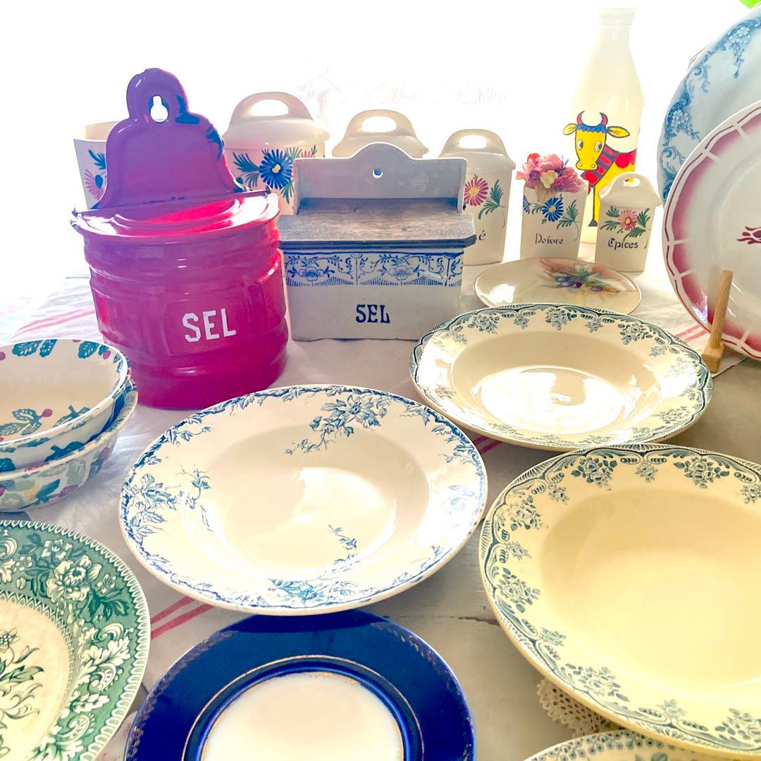 お値下げ＆特別なおまけ付きꕤ︎︎ フランスアンティーク ꕤ︎︎ Sel(お塩)ホウロウ缶