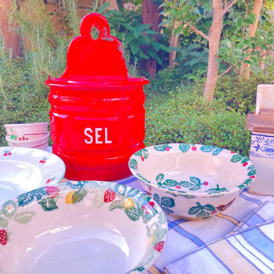 お値下げ＆特別なおまけ付きꕤ︎︎ フランスアンティーク ꕤ︎︎ Sel(お塩)ホウロウ缶