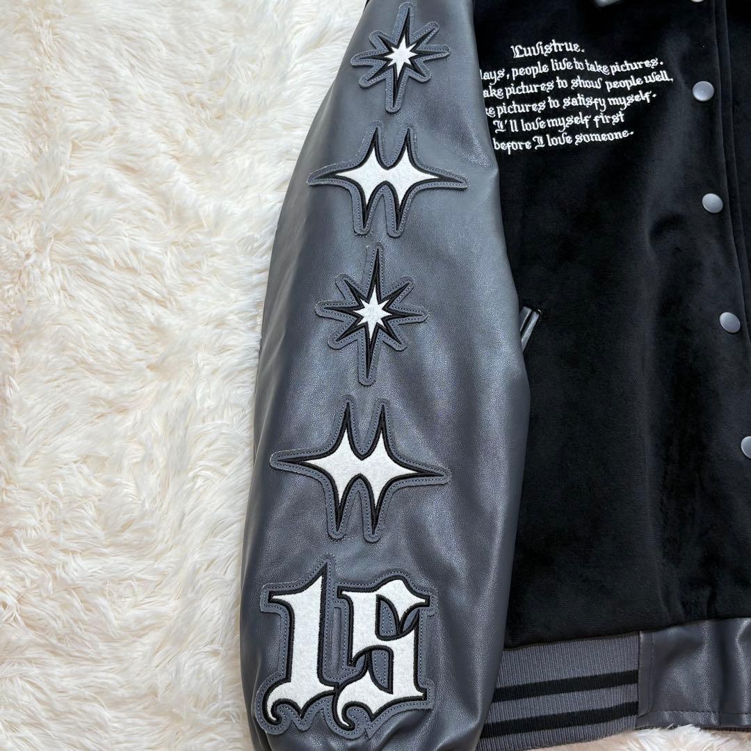 【美品】韓ドル着用 MZ LVT VARSITY JACKETチャコール 秋冬