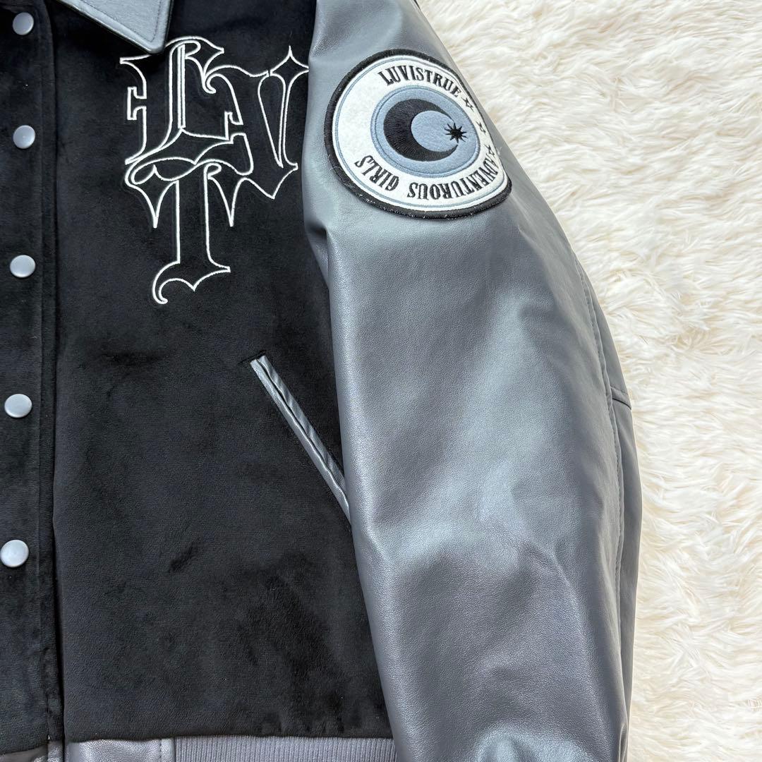 【美品】韓ドル着用 MZ LVT VARSITY JACKETチャコール 秋冬